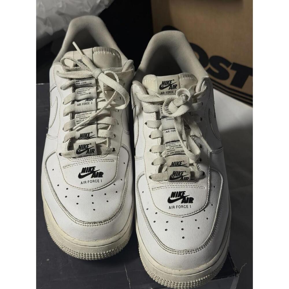 Nike Air Force 1 07 LV8 Double Air White Black Shoes 10.5